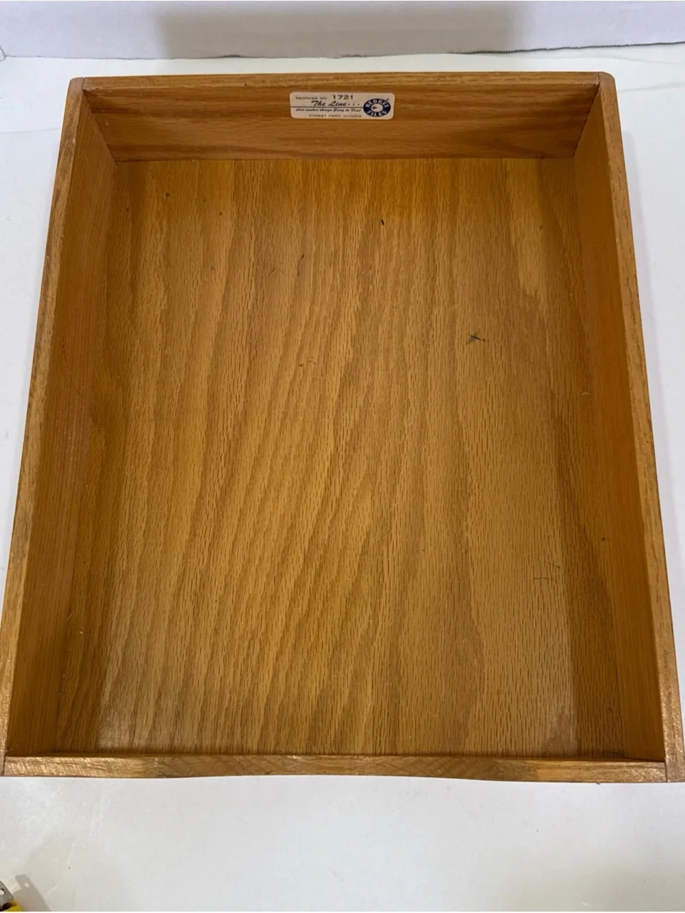 VTG Mid-Century Hedges Files “The Line” Oak Wood 2-Tier Desk Organizer Tray 1721